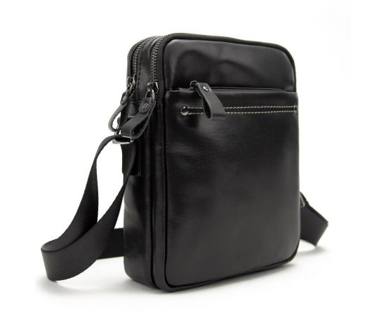 Купить Мессенджер кожанный черный Tiding Bag 8713A, фото , изображение 4, характеристики, отзывы