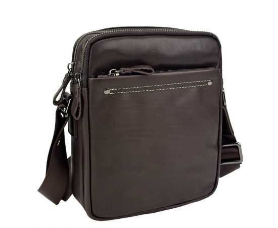 Придбати Мессенджер кожаный коричневый Tiding Bag 8713C, image , характеристики, відгуки