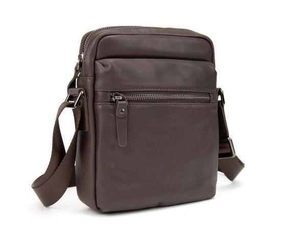 Купить Месенджер класичний в гладкій шкірі коричневий Tiding Bag 8717C, фото , характеристики, отзывы