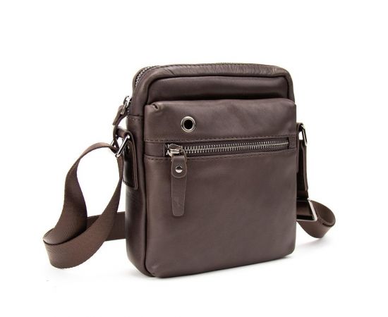 Купить Месенджер в гладкой коже коричневий Tiding Bag 8718C, фото , характеристики, отзывы