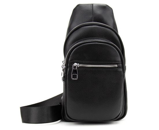 Купить Кожаный черный слинг через плечо Tiding Bag A25F-250123A, фото , характеристики, отзывы