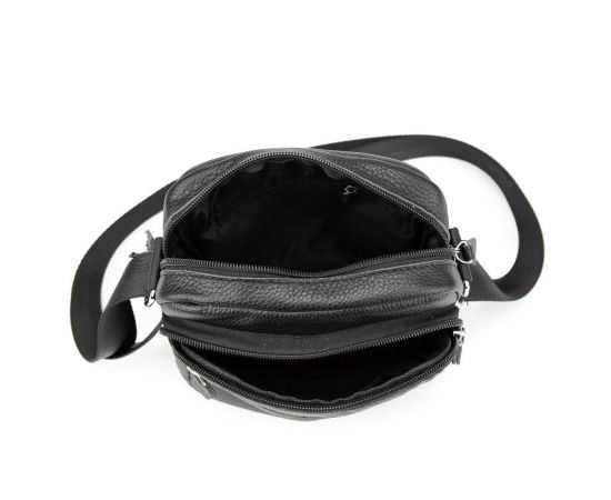 Купить Кожаный компактный мужской мессенджер черный Tiding Bag M56-0080A, фото , изображение 2, характеристики, отзывы