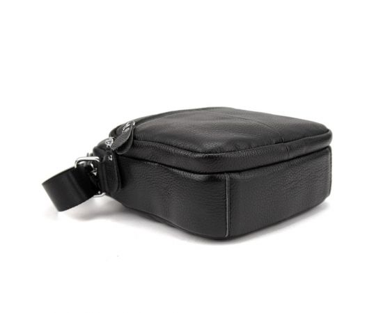 Купить Кожаный компактный мужской мессенджер черный Tiding Bag M56-0080A, фото , изображение 5, характеристики, отзывы