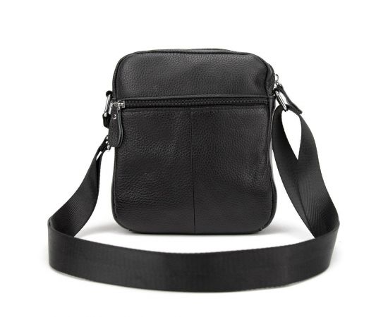 Купить Кожаный компактный мужской мессенджер черный Tiding Bag M56-0080A, фото , изображение 6, характеристики, отзывы