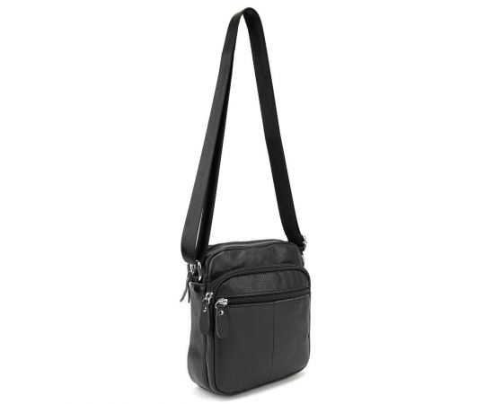 Купить Кожаный компактный мужской мессенджер черный Tiding Bag M56-0080A, фото , изображение 7, характеристики, отзывы