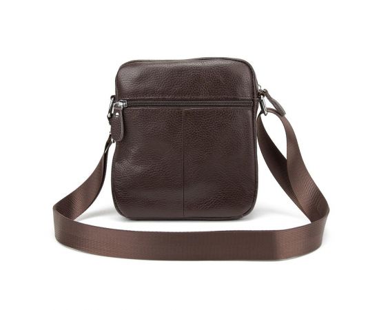 Придбати Кожаный компактный мужской мессенджер коричневый Tiding Bag M56-0080C, image , зображення 6, характеристики, відгуки