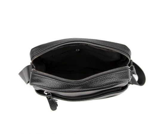 Придбати Кожаный небольшой мужской мессенджер черный Tiding Bag M56-0187A, image , зображення 2, характеристики, відгуки