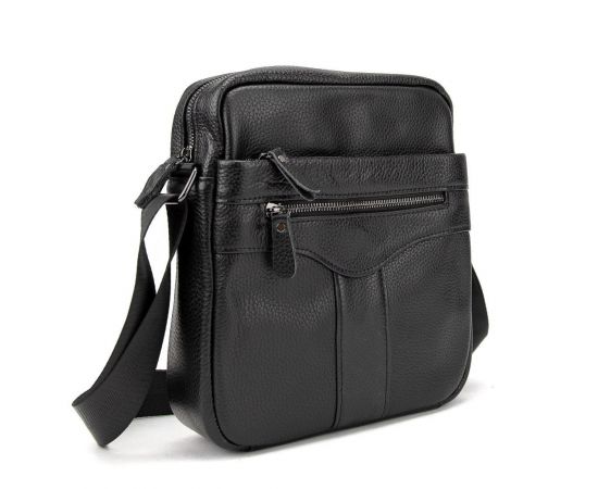Придбати Кожаный небольшой мужской мессенджер черный Tiding Bag M56-0187A, image , зображення 3, характеристики, відгуки