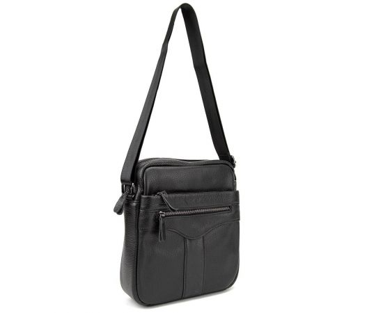 Придбати Кожаный небольшой мужской мессенджер черный Tiding Bag M56-0187A, image , зображення 7, характеристики, відгуки