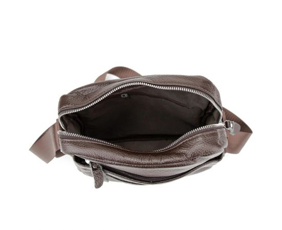 Придбати Кожаный небольшой мужской мессенджер коричневый Tiding Bag M56-0187C, image , зображення 2, характеристики, відгуки
