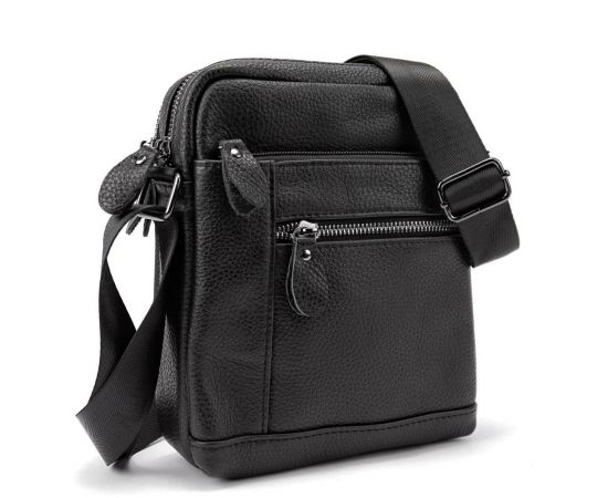 Придбати Кожаный небольшой мессенджер на два отделения Tiding Bag M56-2007A, image , характеристики, відгуки