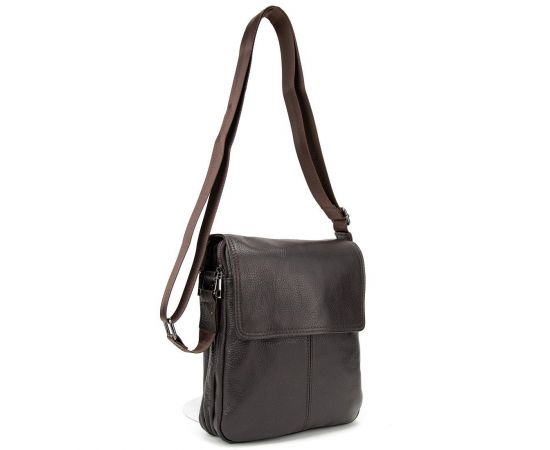 Придбати Кожаный мессенджер с клапаном на два отдела Tiding Bag M56-3508C, image , зображення 2, характеристики, відгуки