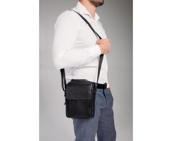 Придбати Мужская сумка через плечо черная Tiding Bag N2-8017A, image , зображення 6, характеристики, відгуки