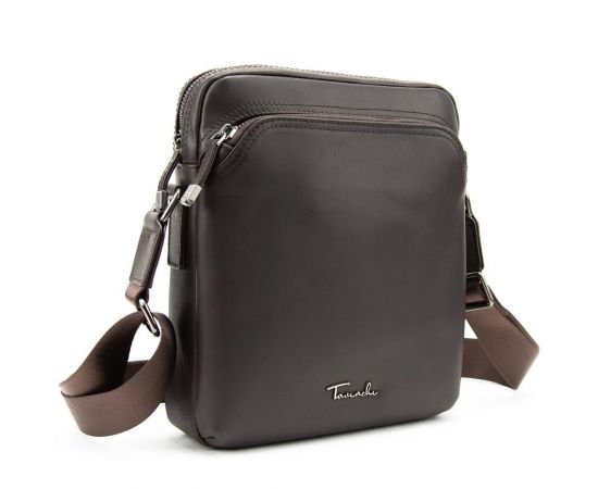 Придбати Мужская кожаная сумка через плечо коричневая Tiding Bag SM8-9686-4C, image , характеристики, відгуки