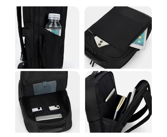 Придбати Вместительній тканевый черный рюкзак на два отдела Confident AT09-T-34820A, image , зображення 5, характеристики, відгуки