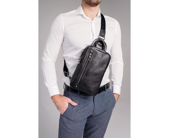Придбати Сумка-слинг мужская кожаная Tiding Bag 9801A, image , зображення 7, характеристики, відгуки