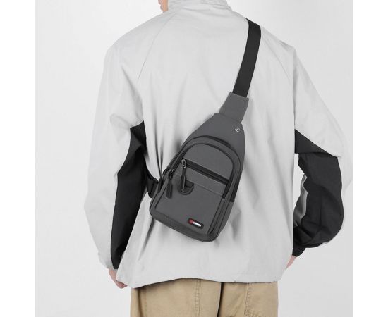 Придбати Стильная мужская текстильная сумка-слинг Confident ATN01-T-1068G, image , зображення 9, характеристики, відгуки