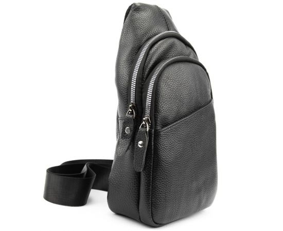 Придбати Кожаная сумка слинг черная Tiding Bag M56-2552A, image , характеристики, відгуки