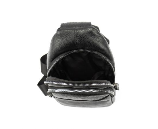 Придбати Кожаная сумка слинг черная Tiding Bag M56-2552A, image , зображення 2, характеристики, відгуки