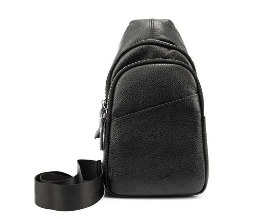 Придбати Кожаная сумка слинг черная Tiding Bag M56-2552A, image , зображення 3, характеристики, відгуки