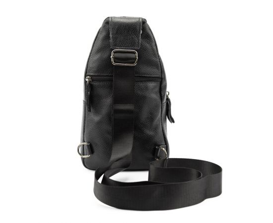 Придбати Кожаная сумка слинг черная Tiding Bag M56-2552A, image , зображення 5, характеристики, відгуки