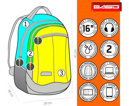 Купить Яскравий жіночий рюкзак із фламінго 22L PASO 18-2808FLA16, фото , изображение 7, характеристики, отзывы