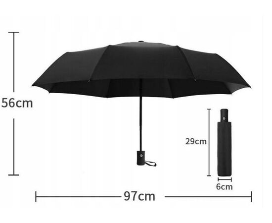 Купить Чоловіча складана парасолька повний автомат з антивітер Malatec чорний, фото , изображение 7, характеристики, отзывы