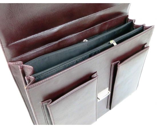 Купить Портфель деловой из эко кожи Exclusive 722900 бордовый, фото , изображение 8, характеристики, отзывы