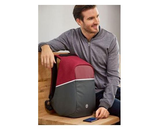 Купить Рюкзак антивор з Rfid Topmove IAN352250 бордовий з чорним, фото , изображение 2, характеристики, отзывы