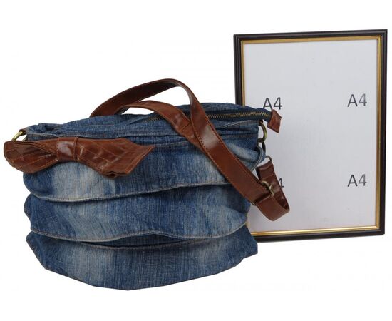 Купить Жіноча джинсова сумка Fashion jeans bag синя, фото , изображение 4, характеристики, отзывы