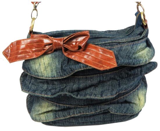 Купить Жіноча джинсова сумка Fashion jeans bag темно-синя, фото , изображение 3, характеристики, отзывы