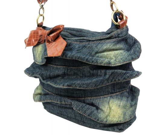 Купить Жіноча джинсова сумка Fashion jeans bag темно-синя, фото , изображение 4, характеристики, отзывы