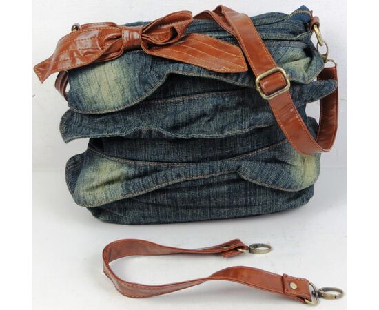 Купить Жіноча джинсова сумка Fashion jeans bag темно-синя, фото , изображение 5, характеристики, отзывы