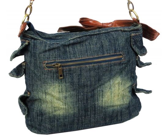 Купить Жіноча джинсова сумка Fashion jeans bag темно-синя, фото , изображение 7, характеристики, отзывы