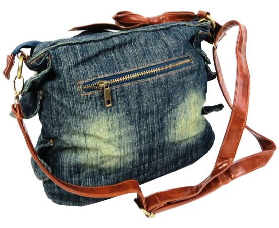 Купить Жіноча джинсова сумка Fashion jeans bag темно-синя, фото , изображение 8, характеристики, отзывы