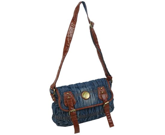 Купить Жіноча джинсова сумка через плече Fashion jeans bag синя, фото , изображение 4, характеристики, отзывы