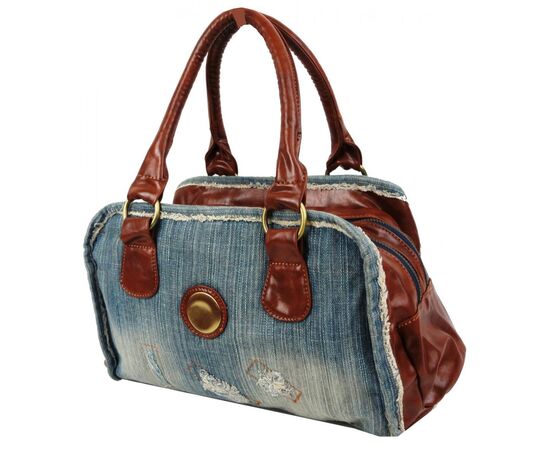 Купить Невелика молодіжна джинсова сумка Fashion jeans bag синя, фото , изображение 4, характеристики, отзывы