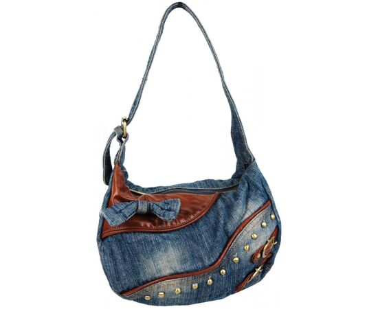 Купить Жіноча джинсова сумка невеликого розміру Fashion jeans bag синя, фото , характеристики, отзывы