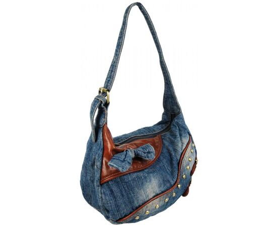 Купить Жіноча джинсова сумка невеликого розміру Fashion jeans bag синя, фото , изображение 2, характеристики, отзывы