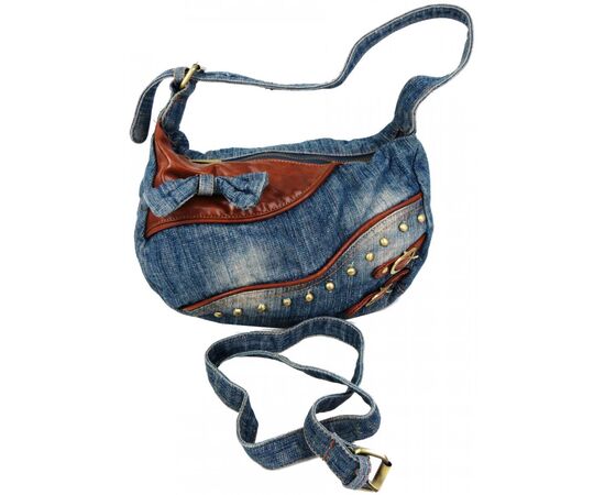 Купить Жіноча джинсова сумка невеликого розміру Fashion jeans bag синя, фото , изображение 4, характеристики, отзывы