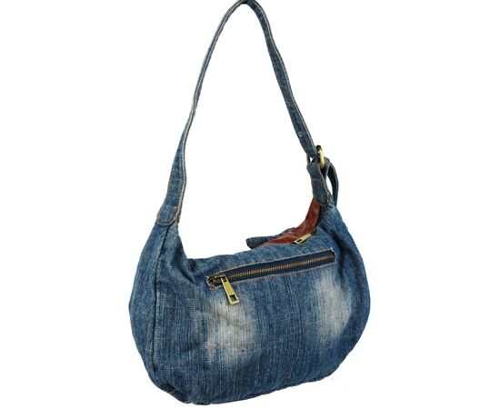 Купить Жіноча джинсова сумка невеликого розміру Fashion jeans bag синя, фото , изображение 5, характеристики, отзывы