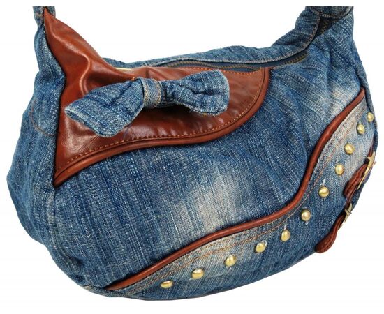 Купить Жіноча джинсова сумка невеликого розміру Fashion jeans bag синя, фото , изображение 6, характеристики, отзывы