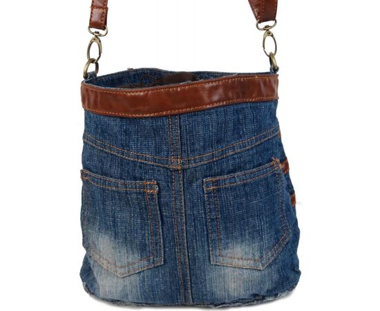 Купить Молодіжна джинсова сумка у формі жіночої спідниці Fashion jeans bag синя, фото , изображение 5, характеристики, отзывы