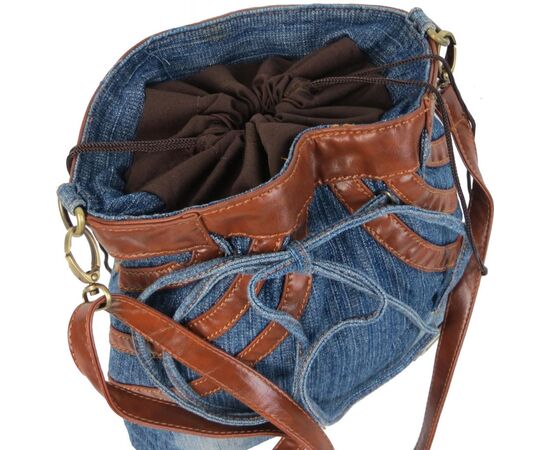 Купить Молодіжна джинсова сумка у формі жіночої спідниці Fashion jeans bag синя, фото , изображение 8, характеристики, отзывы