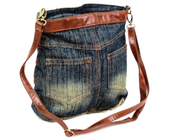 Купить Джинсова сумка у формі жіночої спідниці Fashion jeans bag темно-синя, фото , изображение 5, характеристики, отзывы