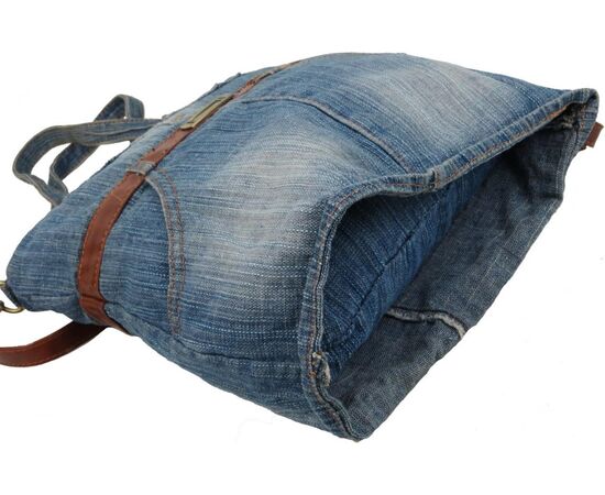 Купить Жіноча джинсова сумка у формі сарафана Fashion jeans bag синя, фото , изображение 5, характеристики, отзывы