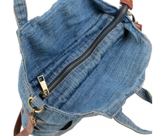 Купить Жіноча джинсова сумка у формі сарафана Fashion jeans bag синя, фото , изображение 6, характеристики, отзывы