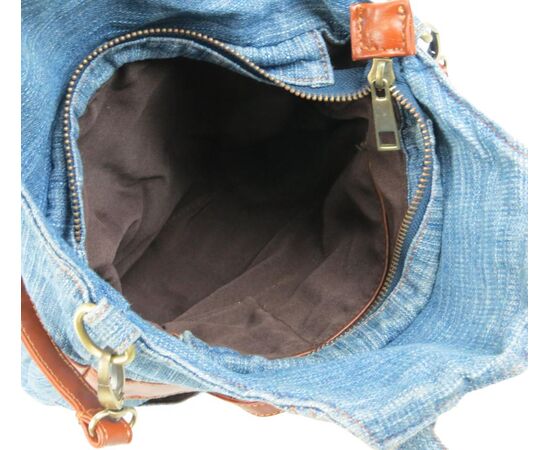 Купить Жіноча джинсова сумка у формі сарафана Fashion jeans bag синя, фото , изображение 7, характеристики, отзывы