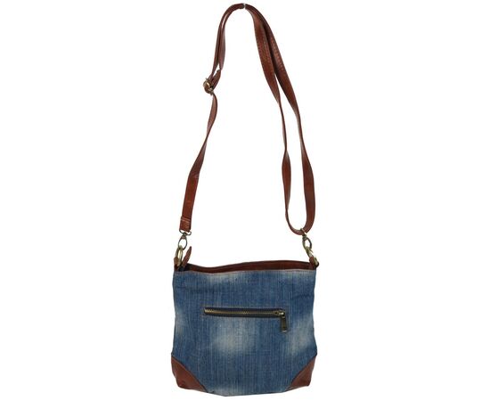 Купить Молодіжна джинсова сумка на ремені Fashion jeans bag блакитна, фото , изображение 5, характеристики, отзывы