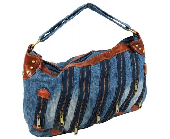 Придбати Жіноча джинсова сумка Fashion jeans bag синя, image , характеристики, відгуки